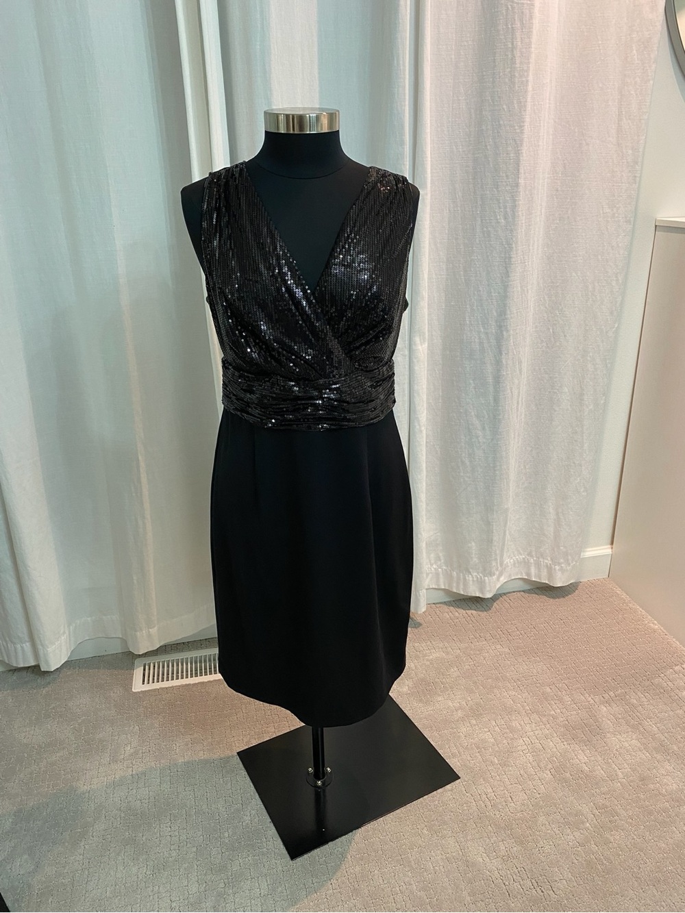 NWT The Limited Black Sequin Wrap-Style Mini Dress
